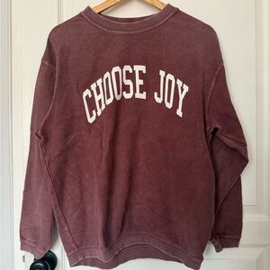 Women's Choose Joy Crew Neck Sweater - Burgundy